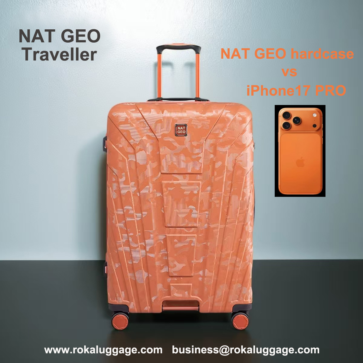Roka luggage polycarbonate luggage factory,polypropylene luggage factory in China