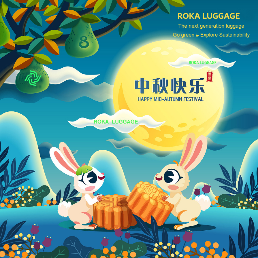 Roka luggage is on mid-autumn holiday,china recycled PET luggage factory