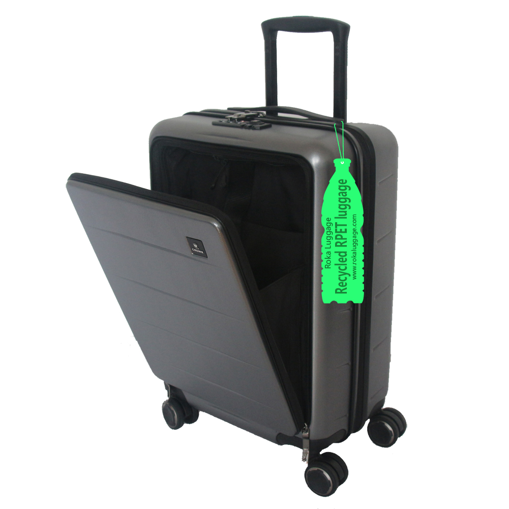 2020 Roka recycled RPET front opening Cabin luggage